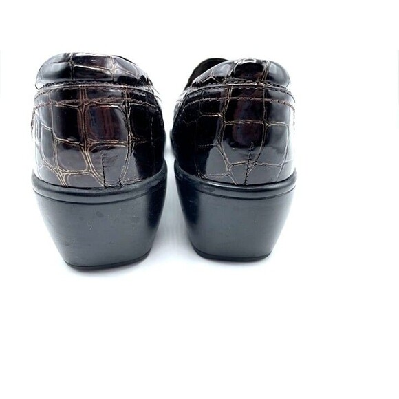 Clarks Bendables MAY POPPY Brown Croc Embossed Slip On Loafers WOMENS SIZE 9.5N - Picture 4 of 7